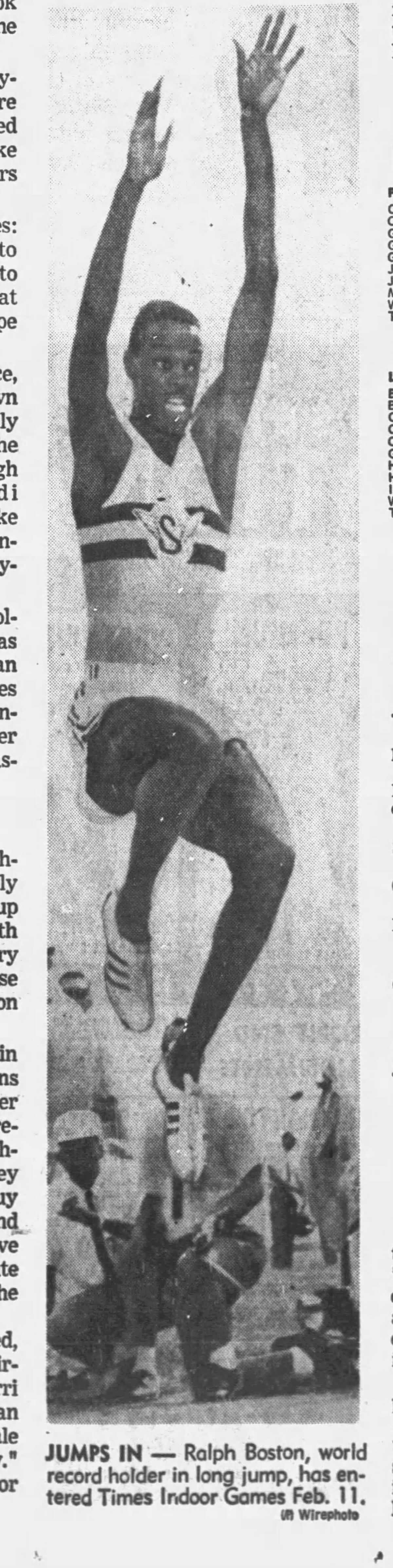 A newspaper photograph of a man half way through a high jump